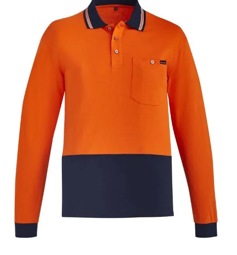 Picture of Syzmik, Mens Hi Vis Cotton L/S Polo